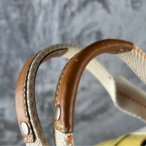 Fossil Lena Tote Bag Chartreuse Yellow Shoulder Bag Vintage 90s Y2K Retro‎ 90s - Picture 9 of 13